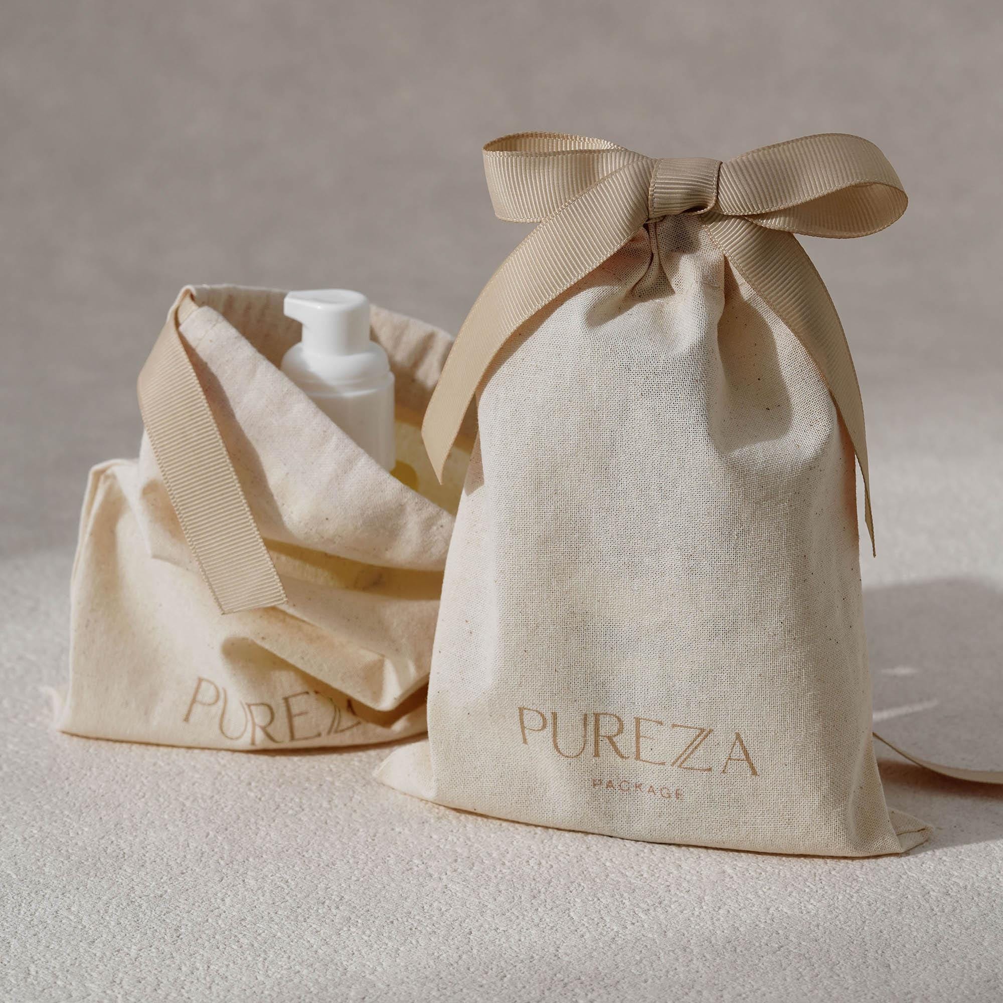Luxury Skincare Packaging - Kişiselleştirilebilir Doğal Pamuklu İpli Kese Çantası